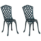 Silla de Jardín 2 pcs Verde 39 x 40 x 87 cm Aluminio
