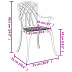 Silla de Jardín 2 pcs 53 x 51 x 88,5cm Aluminio