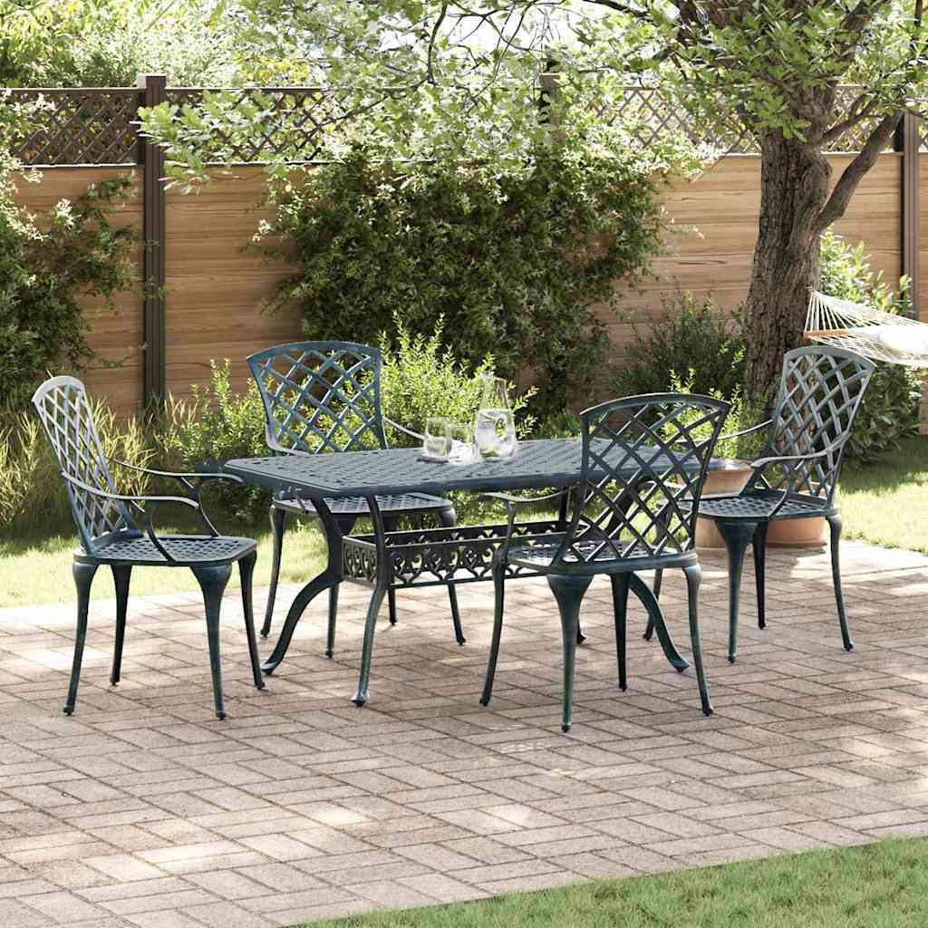 Silla de Jardín 4 pcs Verde 61 x 60,5 x 93cm Aluminio