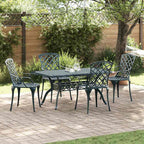 Silla de Jardín 4 pcs Verde 61 x 60,5 x 93cm Aluminio
