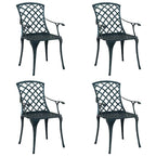 Silla de Jardín 4 pcs Verde 61 x 60,5 x 93cm Aluminio