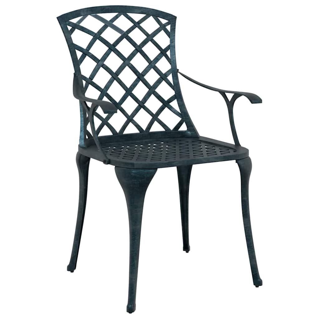 Silla de Jardín 4 pcs Verde 61 x 60,5 x 93cm Aluminio