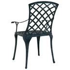 Silla de Jardín 4 pcs Verde 61 x 60,5 x 93cm Aluminio