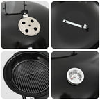 Parrilla al aire libre con rueda Negro 91 x 71 x 107 cm Metal