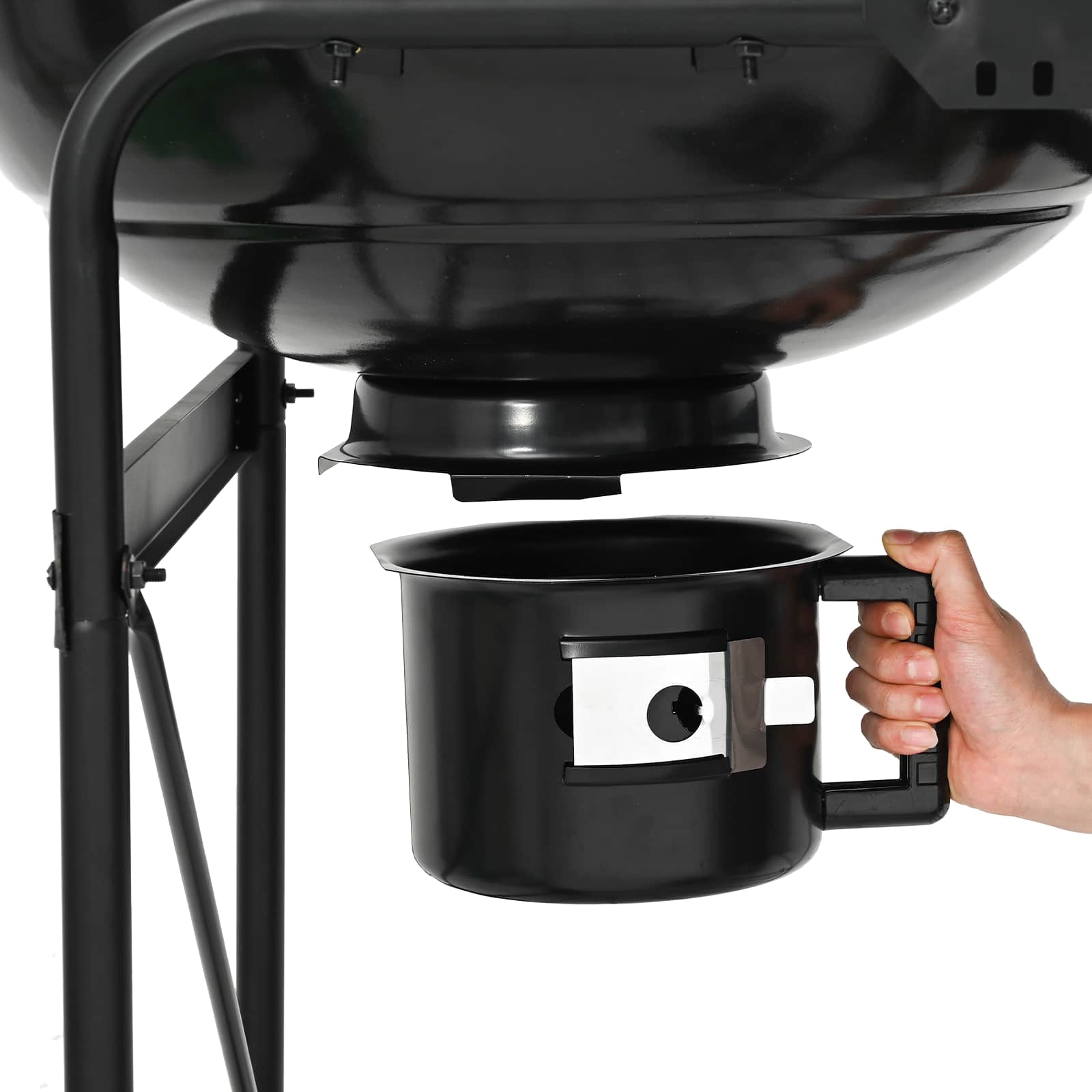 Parrilla al aire libre con rueda Negro 91 x 71 x 107 cm Metal