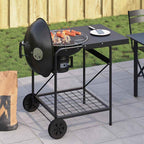 Parrilla al aire libre con rueda Negro 91 x 71 x 107 cm Metal
