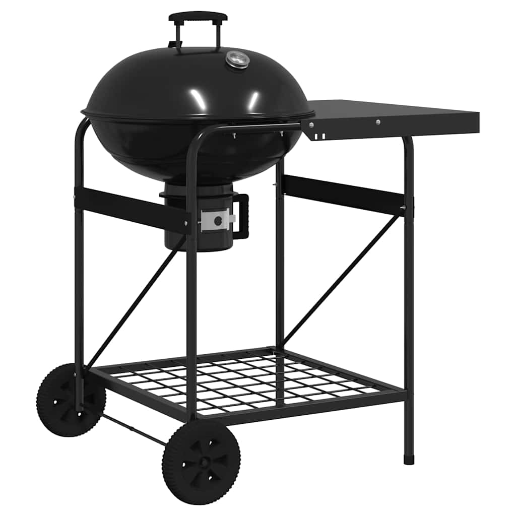Parrilla al aire libre con rueda Negro 91 x 71 x 107 cm Metal