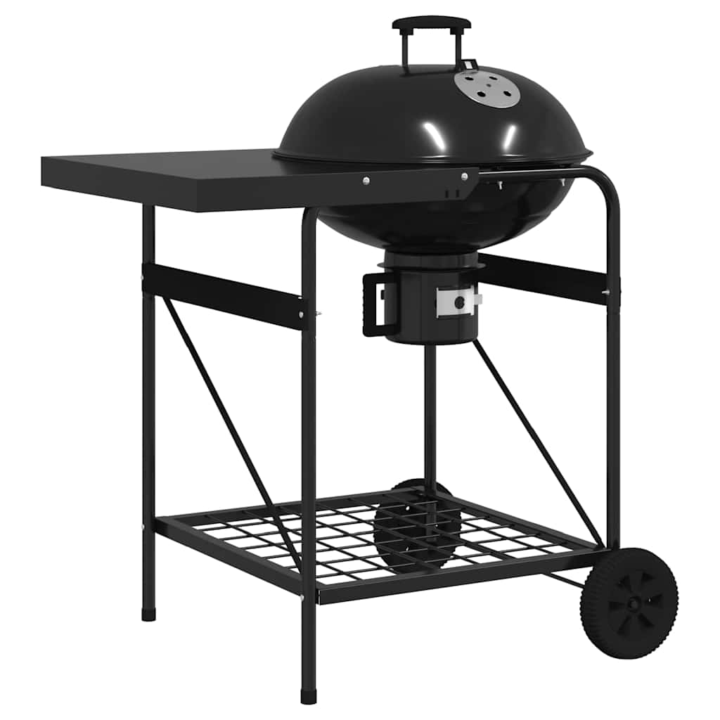 Parrilla al aire libre con rueda Negro 91 x 71 x 107 cm Metal
