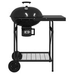 Parrilla al aire libre con rueda Negro 91 x 71 x 107 cm Metal