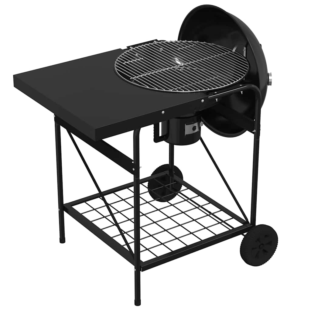Parrilla al aire libre con rueda Negro 91 x 71 x 107 cm Metal