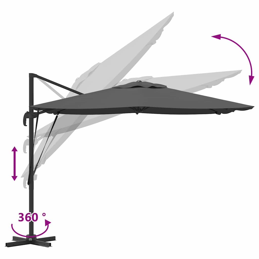 Parasol Roma Antracita 286 x 284 x 265 cm Aluminio y poliéster