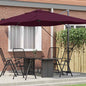 Sombrilla Antracita 351 x 250 x 260 cm Poliéster y Aluminio