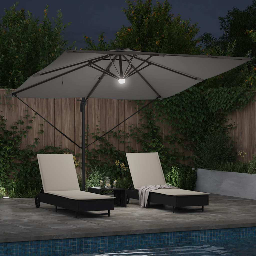 Parasol Roma Antracita 286 x 284 x 270 cm Aluminio y poliéster