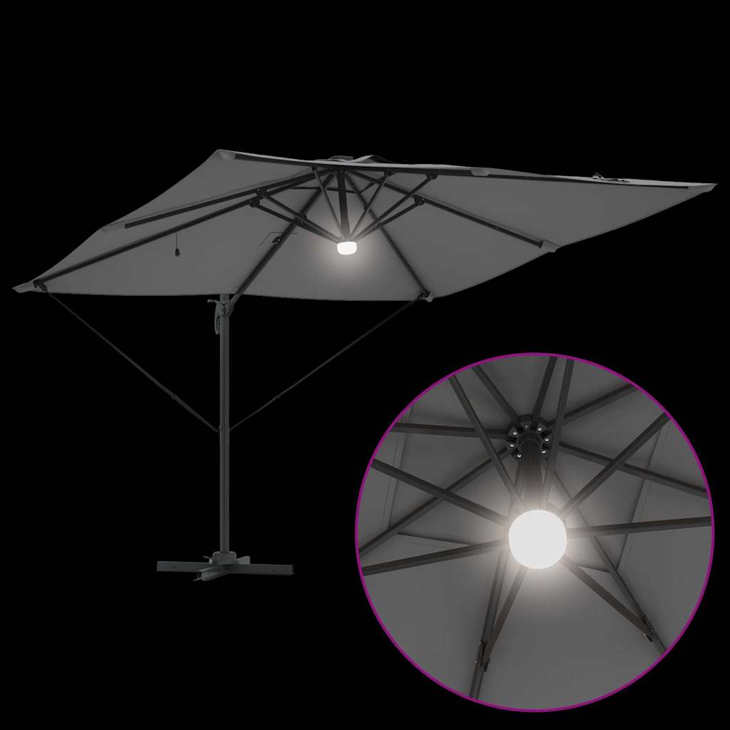 Parasol Roma Antracita 286 x 284 x 270 cm Aluminio y poliéster
