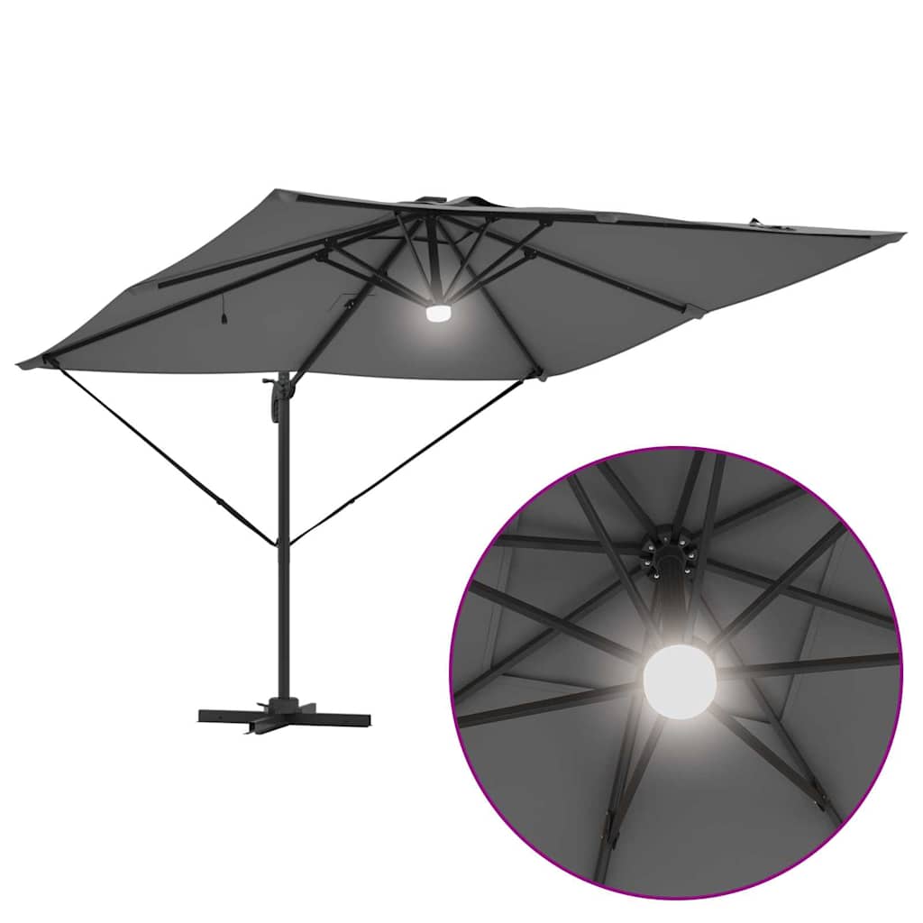 Parasol Roma Antracita 286 x 284 x 270 cm Aluminio y poliéster
