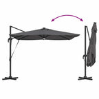 Parasol Roma Antracita 286 x 284 x 270 cm Aluminio y poliéster