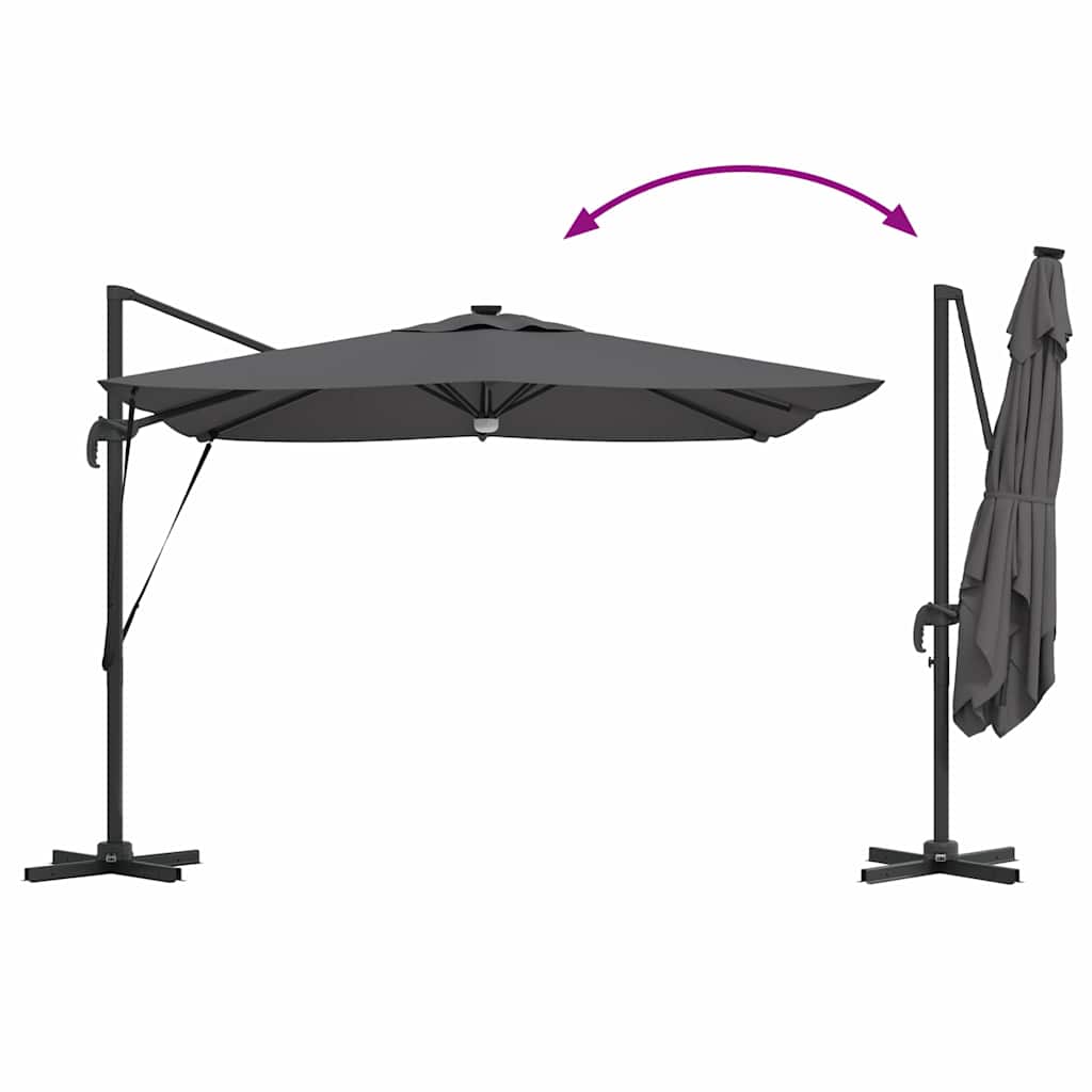 Parasol Roma Antracita 286 x 284 x 270 cm Aluminio y poliéster
