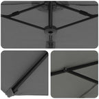 Sombrilla Antracita 372 x 198 x 243 cm Poliéster y Aluminio