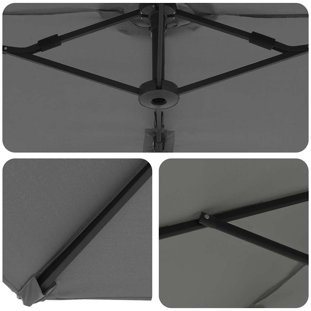Sombrilla Antracita 372 x 198 x 243 cm Poliéster y Aluminio