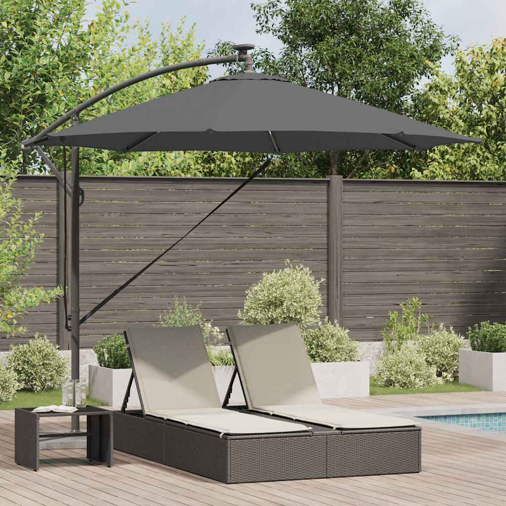 Parasol 294 x 294 x 248 cm Polyester and Aluminum Black