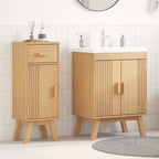Conjunto de muebles de baño 2 piezas madera maciza de acacia