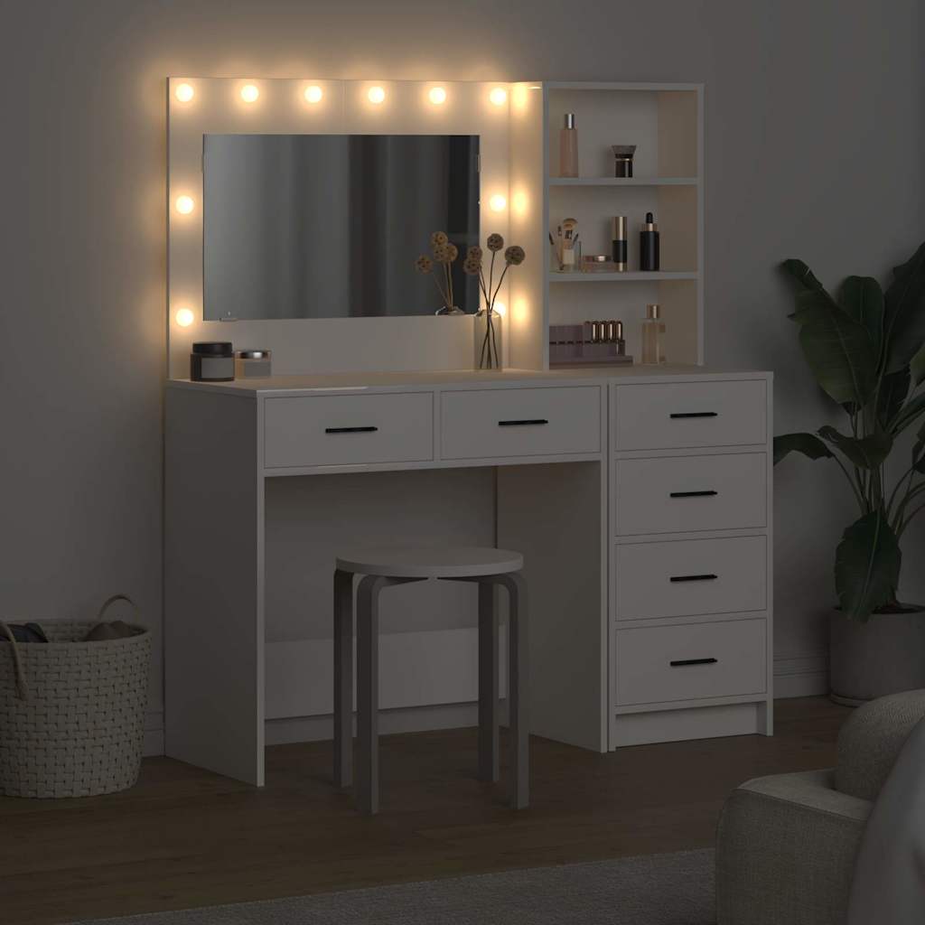 Mesa de tocador Blanco 78.5 x 41 x 135 cm Madera contrachapada