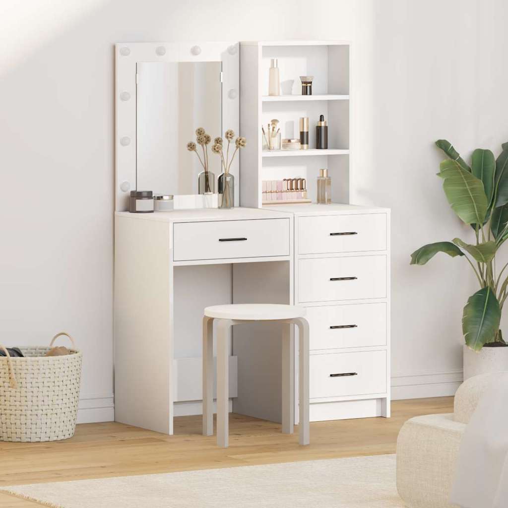 Mesa de tocador con cajón 2 pcs Blanco 50 x 41 x 135 cm