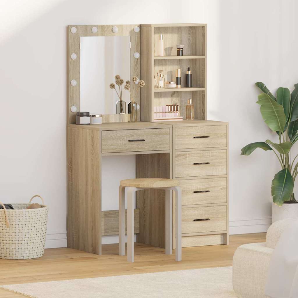 Dressing table with drawer 2 pcs White 50 x 41 x 135 cm