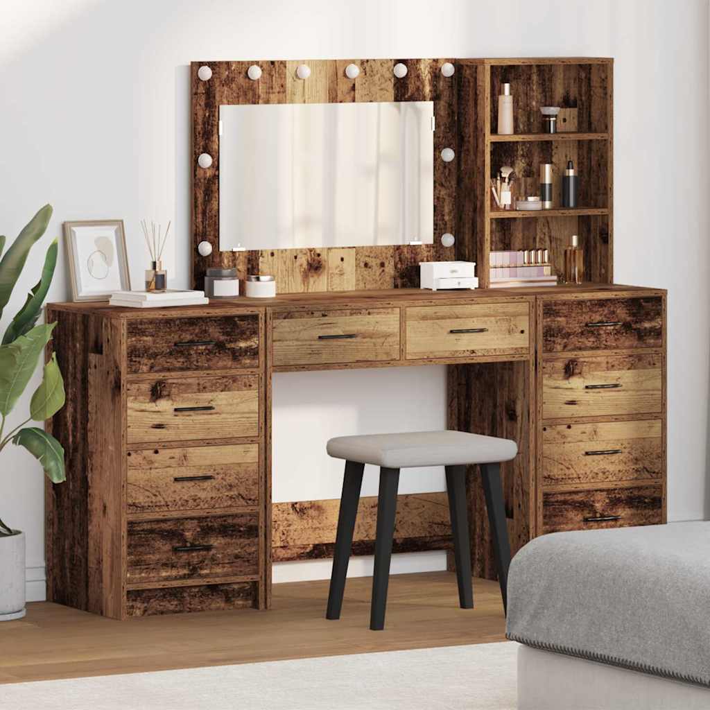 Mesa de tocador con cajón 3 pcs Marrón 40 x 41 x 135 cm