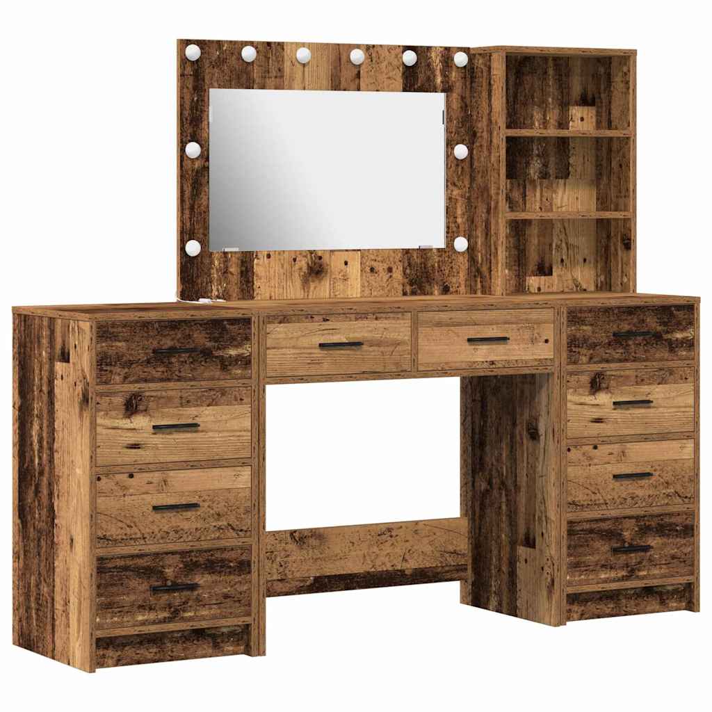 Mesa de tocador con cajón 3 pcs Marrón 40 x 41 x 135 cm