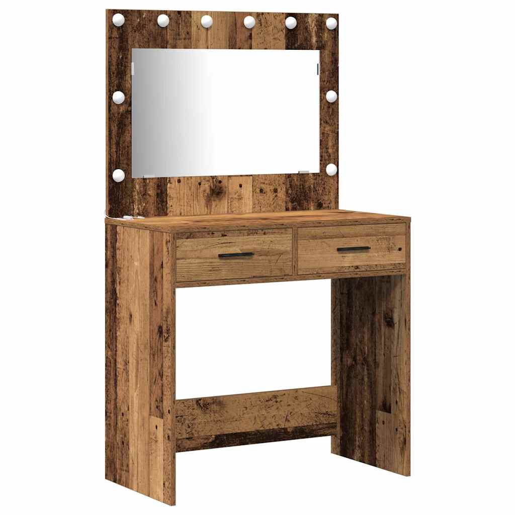 Mesa de tocador con cajón 3 pcs Marrón 40 x 41 x 135 cm