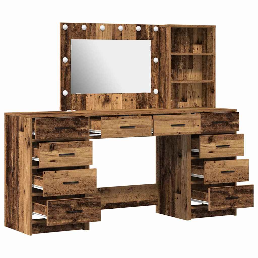 Mesa de tocador con cajón 3 pcs Marrón 40 x 41 x 135 cm