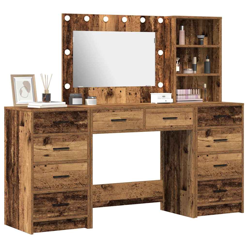 Mesa de tocador con cajón 3 pcs Marrón 40 x 41 x 135 cm