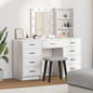 Mesa de tocador con cajón 3 pcs Blanco Madera contrachapada
