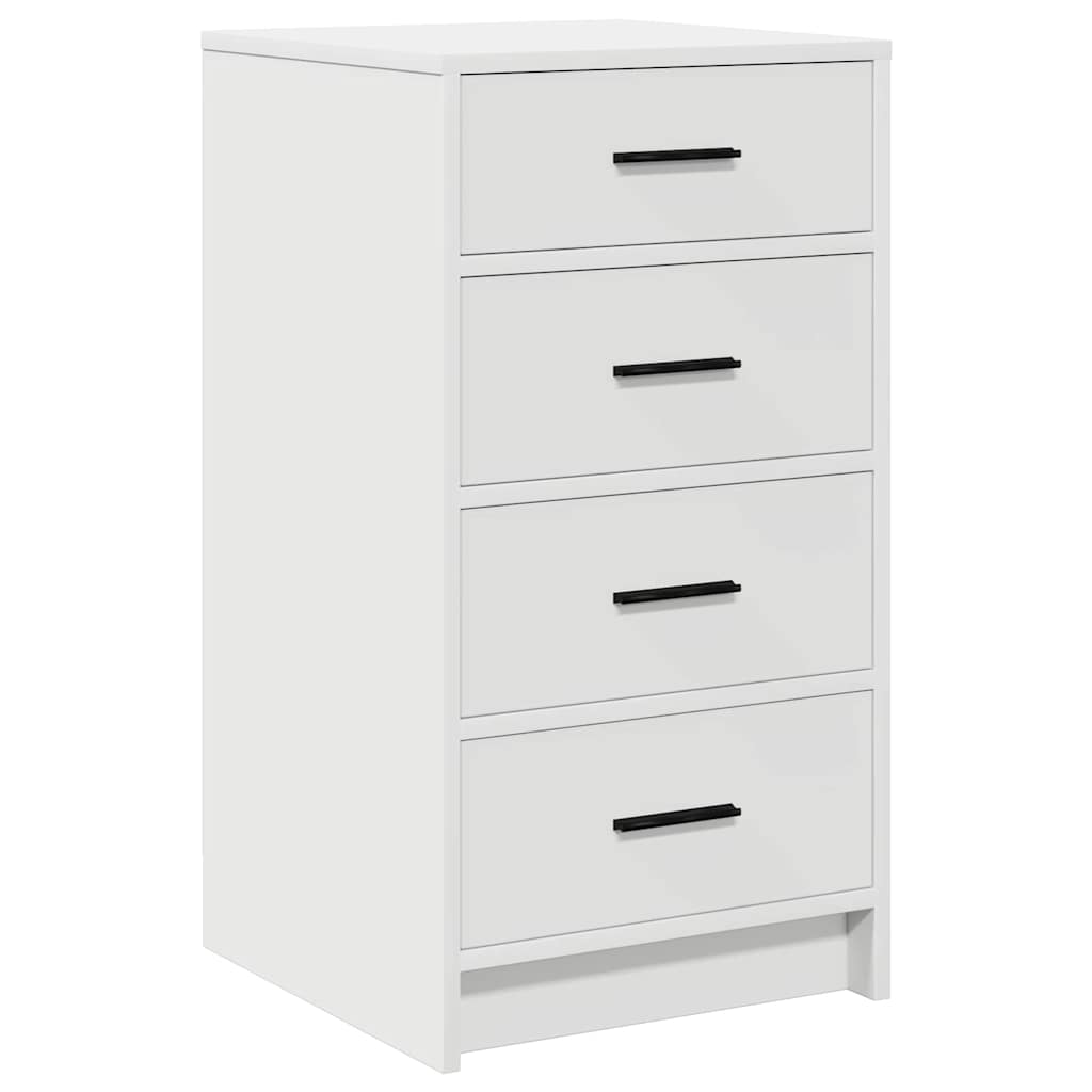 Mesa de tocador con cajón 3 pcs Blanco Madera contrachapada