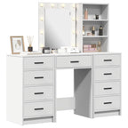 Mesa de tocador con cajón 3 pcs Blanco Madera contrachapada
