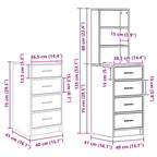 Mesa de tocador con cajón 3 pcs Blanco Madera contrachapada