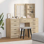 Mesa de tocador con cajón 3 pcs Blanco Madera contrachapada