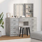 Mesa de tocador con cajón 3 pcs Blanco Madera contrachapada