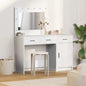 Mesa de tocador con cajón 2 pcs Blanco Madera contrachapada