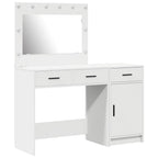 Mesa de tocador con cajón 2 pcs Blanco Madera contrachapada