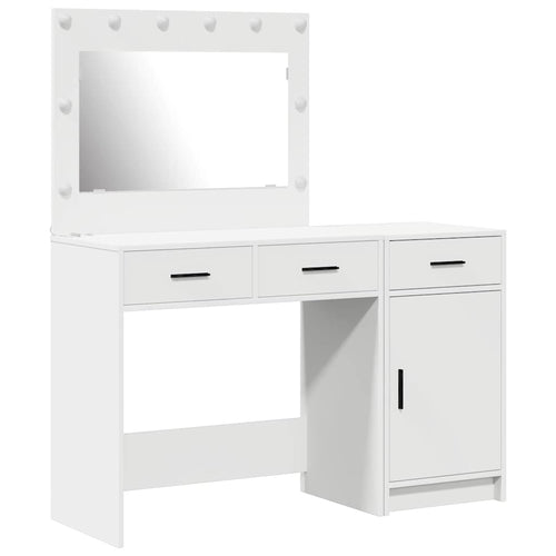 Dressing Table with Drawer 2 pcs White Plywood