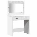 Mesa de tocador con cajón 2 pcs Blanco Madera contrachapada