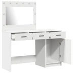 Mesa de tocador con cajón 2 pcs Blanco Madera contrachapada