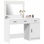 Mesa de tocador con cajón 2 pcs Blanco Madera contrachapada