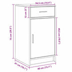 Mesa de tocador con cajón 2 pcs Blanco Madera contrachapada