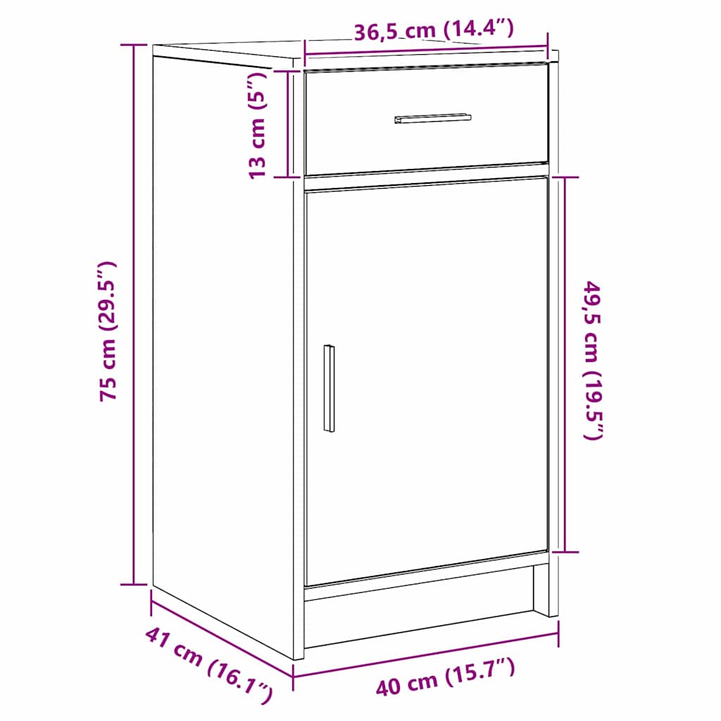 Mesa de tocador con cajón 2 pcs Blanco Madera contrachapada