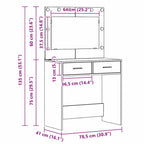Mesa de tocador con cajón 2 pcs Blanco Madera contrachapada