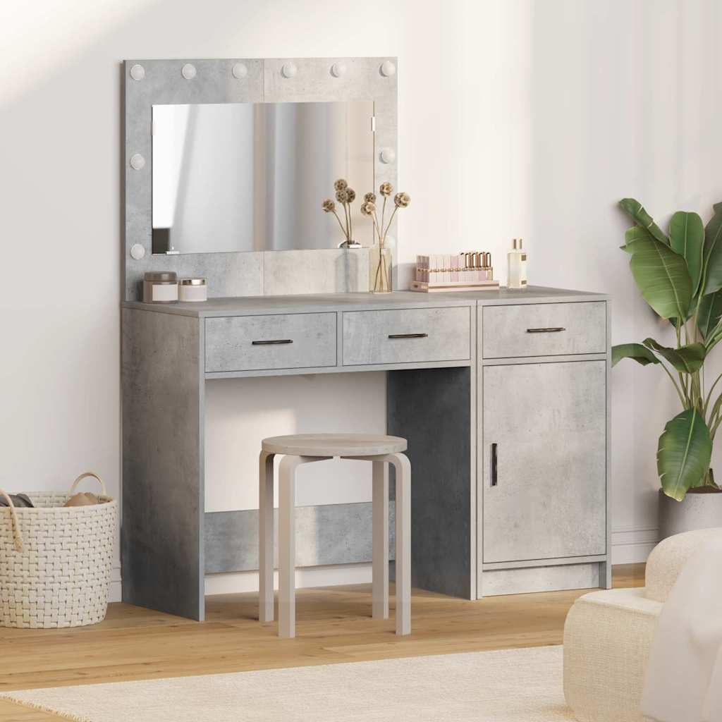 Mesa de tocador con cajón 2 pcs Blanco Madera contrachapada