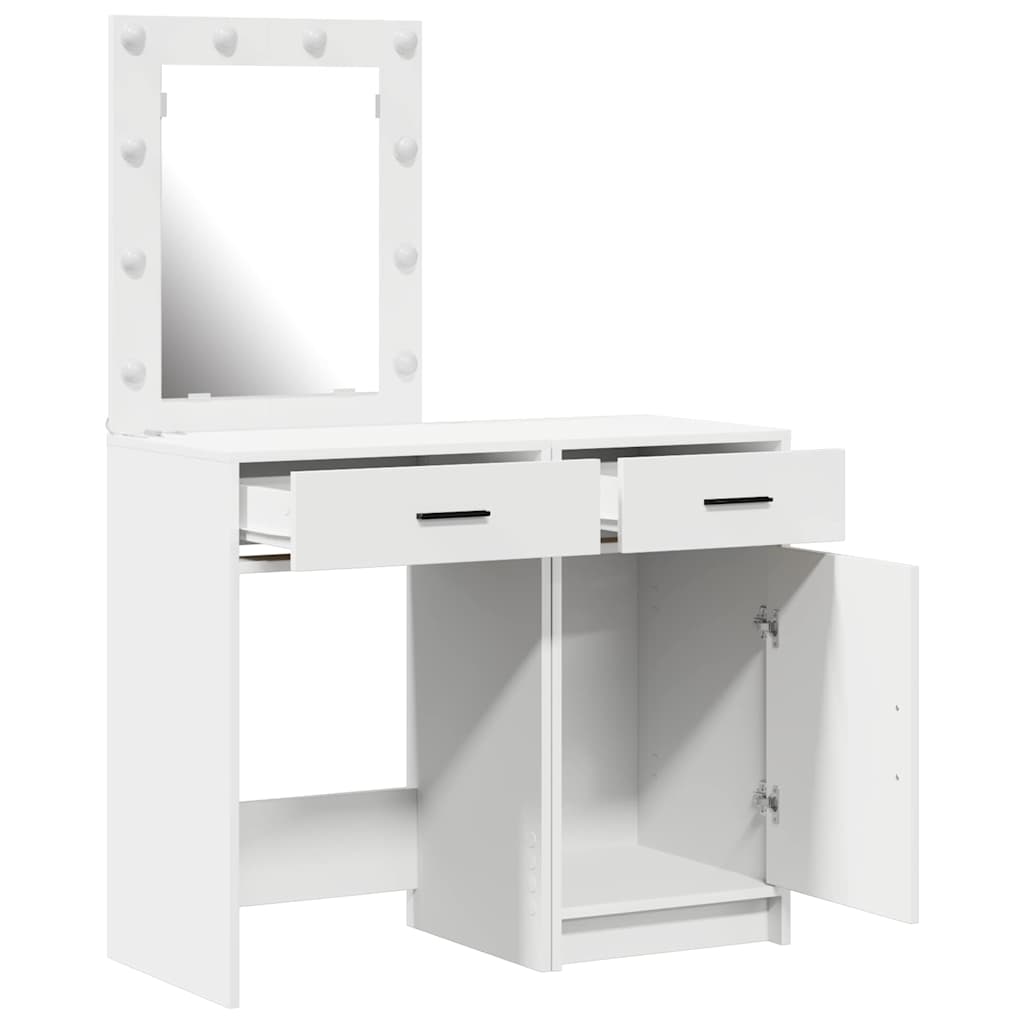 Mesa de tocador con cajón 2 pcs Blanco 50 x 41 x 135 cm